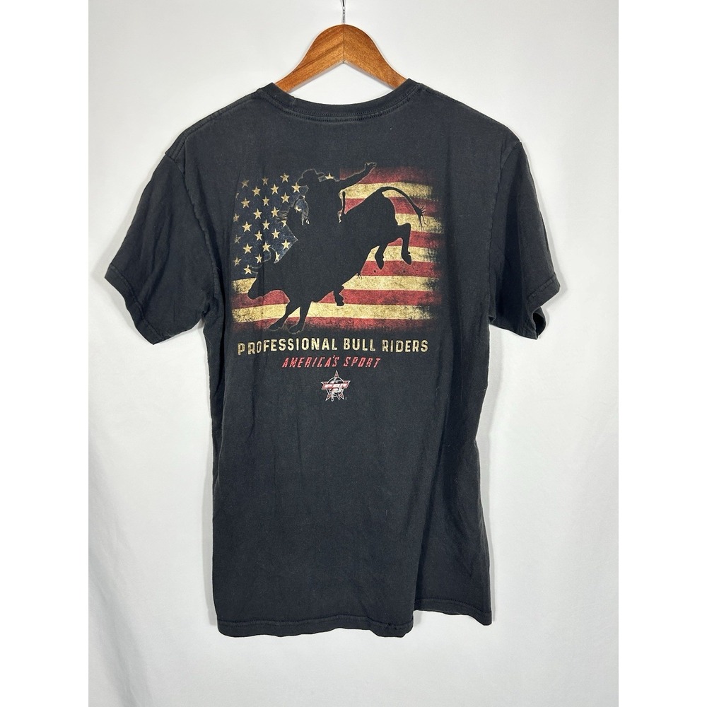 PBR Bull Riding Americas Sport Graphic T-Shirt Rodeo Western Vintage Wash Size M - Picture 8 of 13